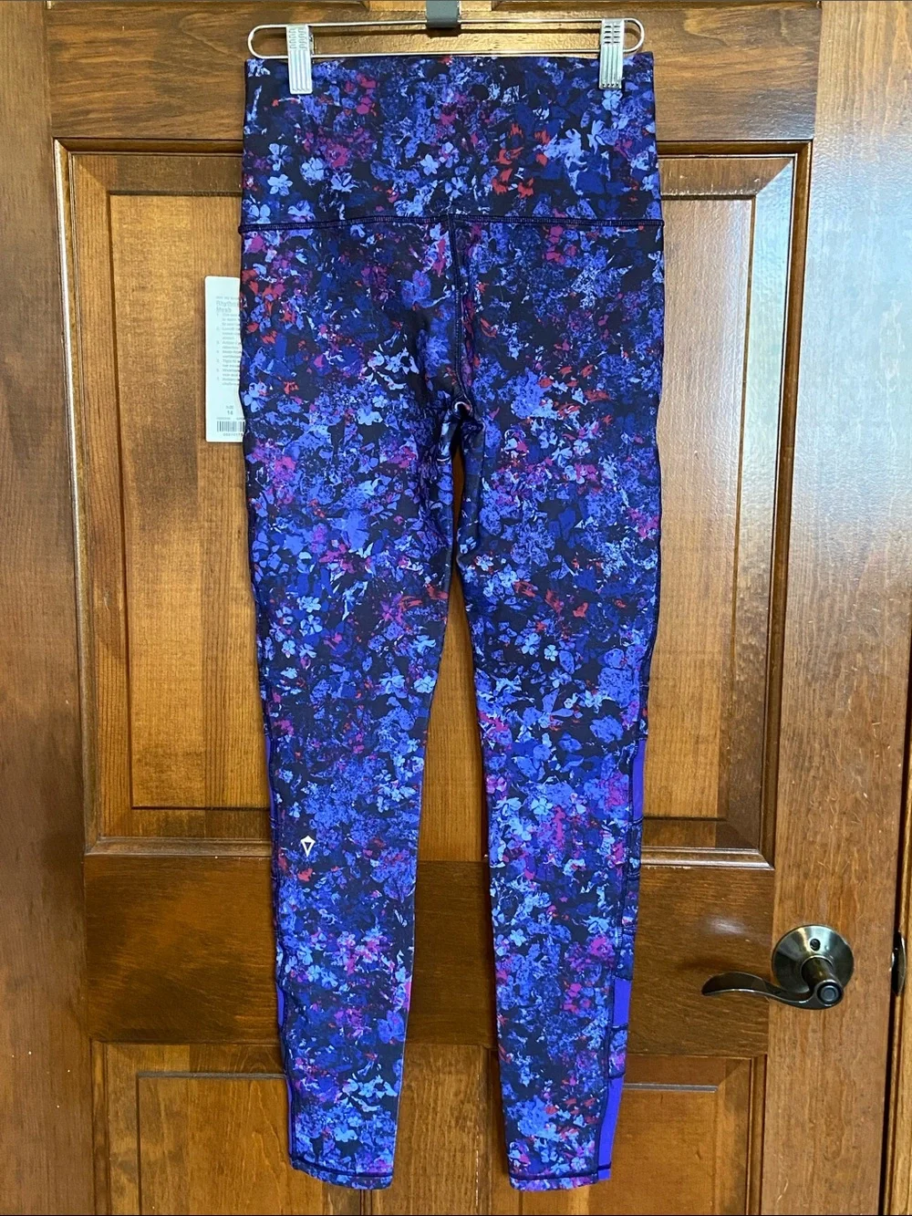 Ivivva rhythmic tight tech mesh vibrant floral print breathable Size 14 Girls